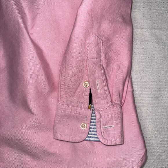 Ralph Lauren Boys Button-Down Shirt Size 5 Pink Pony Logo - Picture 8 of 9